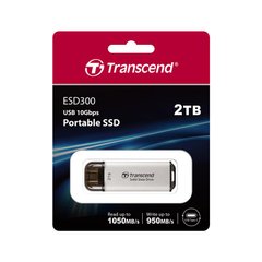 Портативний SSD Transcend 2TB USB 3.1 Gen 2 Type-C ESD300 Срібний