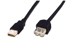 Кабель ASSMANN USB 2.0 (AM/AF) 3.0m, black
